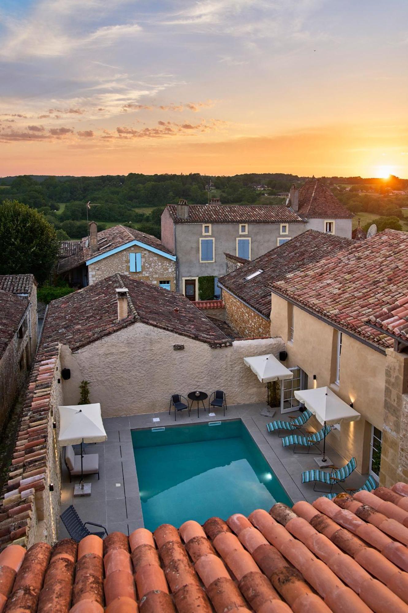 Hotel Le Chevalier Bleu Monpazier Luaran gambar